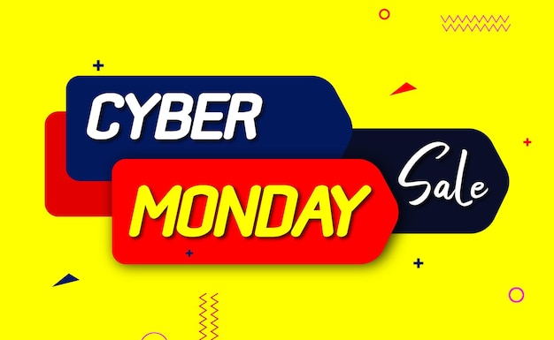 Cyber Monday vector illustration Cyber Monday sale banner layout design Cyber Monday Background