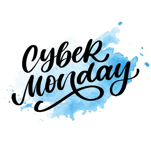 Cyber monday vector lettering calligrafia pennello di testo