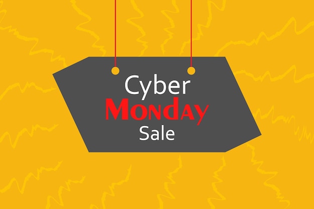 Cyber monday vectorillustratie cyber monday verkoop banner lay-outontwerp cyber monday achtergrond