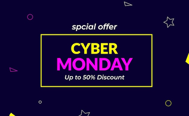 Cyber Monday vectorillustratie Cyber Monday verkoop banner lay-outontwerp Cyber Monday Achtergrond