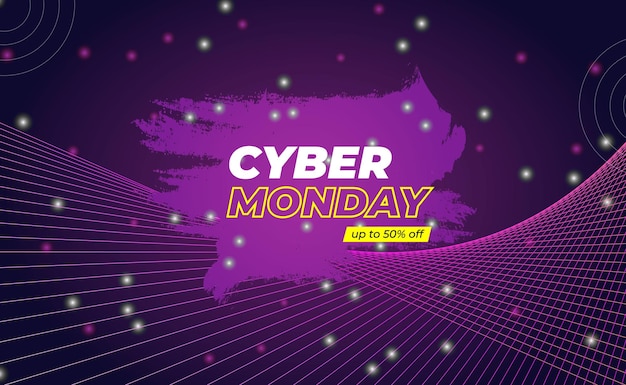 Cyber Monday vectorillustratie Cyber Monday verkoop banner lay-outontwerp Cyber Monday Achtergrond