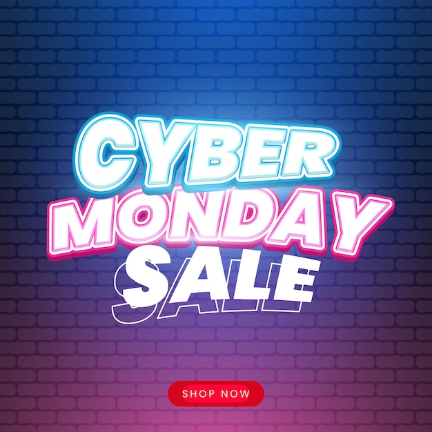 Cyber Monday verkoop speciaal aanbod blauw licht ontwerp voor retail poster promo