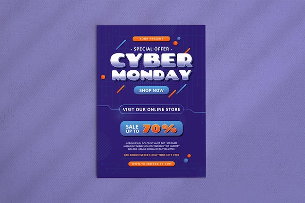 Vector cyber monday vertical poster template
