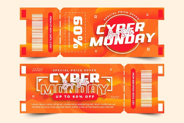 Buono del cyber monday o modello di progettazione del coupon