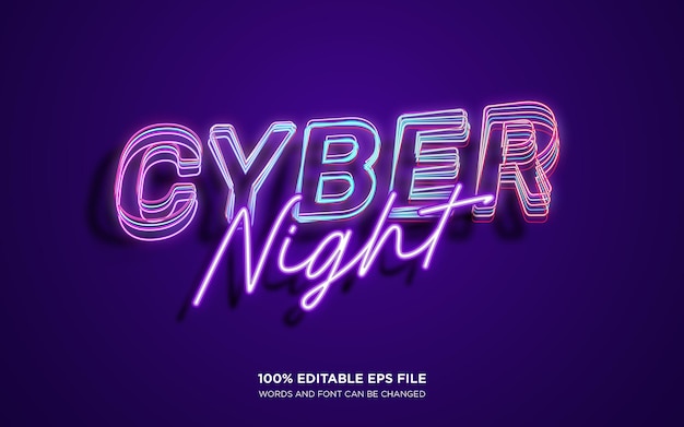 Cyber Night editable text style effect