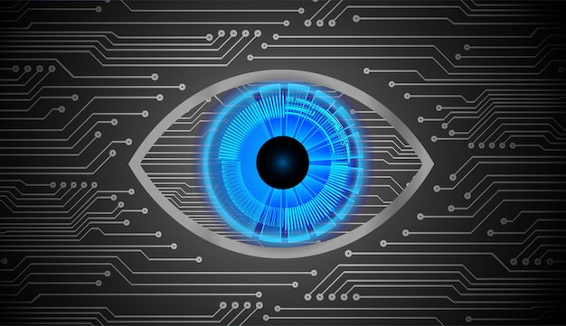 Cyber oog circuit toekomst technologie concept achtergrond