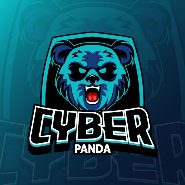 Cyber panda esport logo gaming