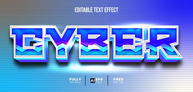 Cyber pattern style 3d editable text effect