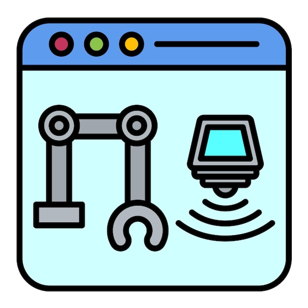 Cyber Physical System Flat Illustration