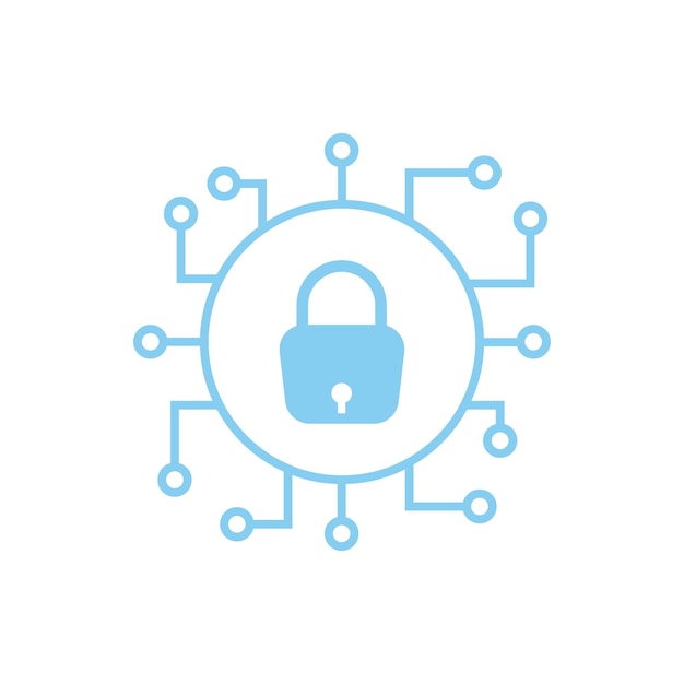 Vector cyber protection vector cloud computing line icon