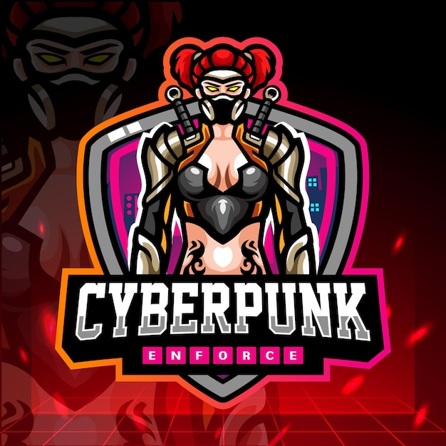 Mascotte cyber punk. design del logo esport