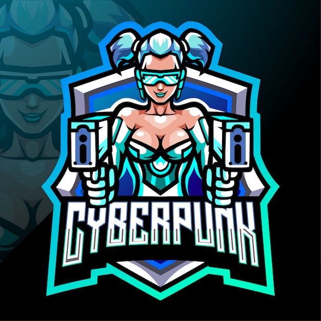 Cyber punk mascotte. esport-logo