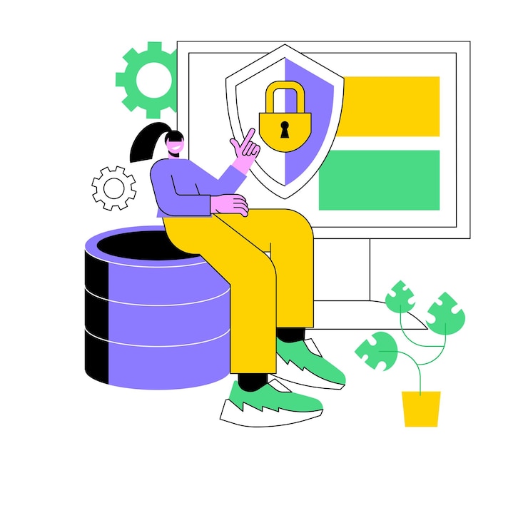 Vector cyber security abstract concept vector illustration