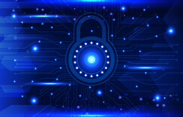 Cyber Security Background with Padlock