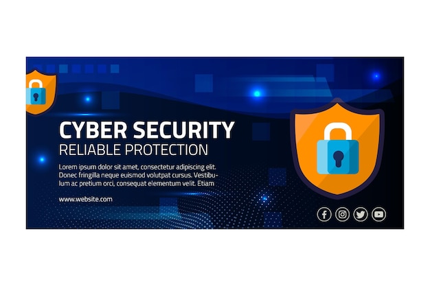 Vector cyber security banner