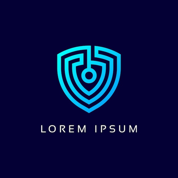 Cyber Security Blue Logo Modern and simple Icon design Information and network protection vector