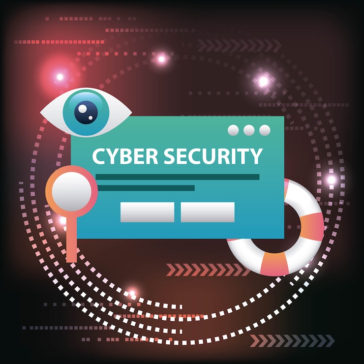 Vector cyber security colorful degrade background document website search surveillance