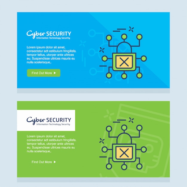 Cyber security company design vector