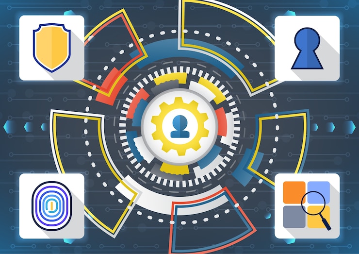 Vector cyber security concept. 