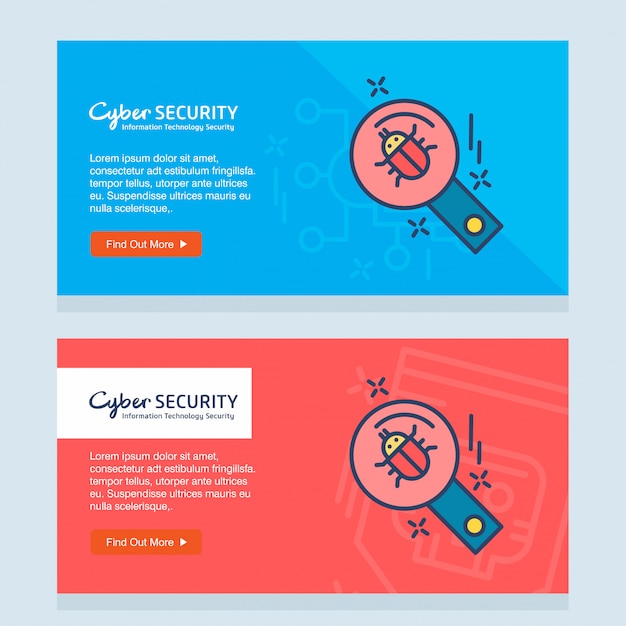 Cyber security design template vector 