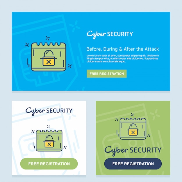 Cyber security design vector