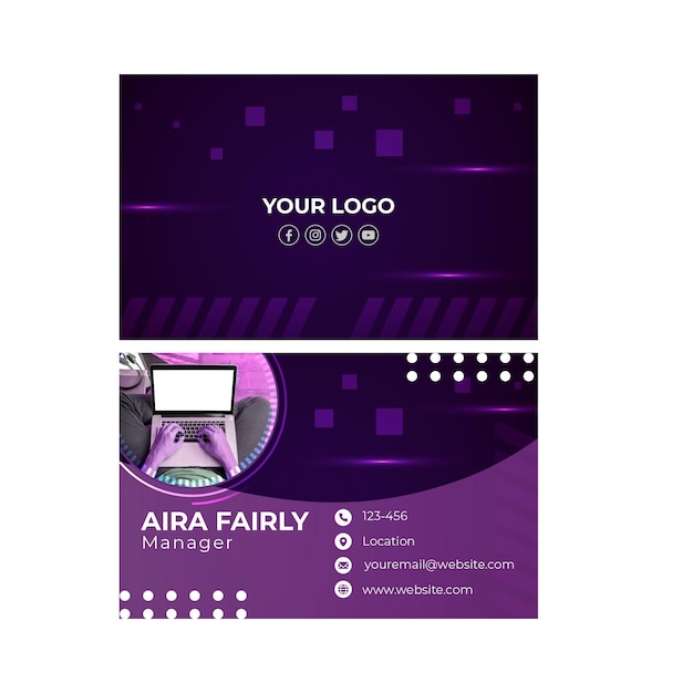 Vector cyber security double-sided business card