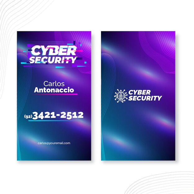 Vector cyber security double-sided business card