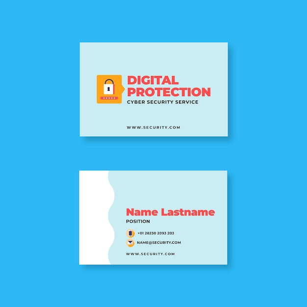 Vector cyber security double-sided business card