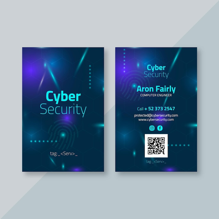 Vector cyber security double-sided business card