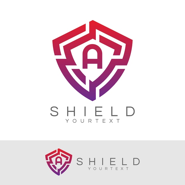 Cyber ​​security eerste Letter A Logo ontwerp