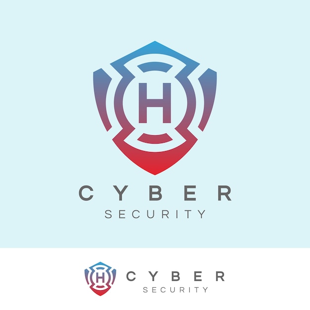 Cyber security eerste letter h logo ontwerp