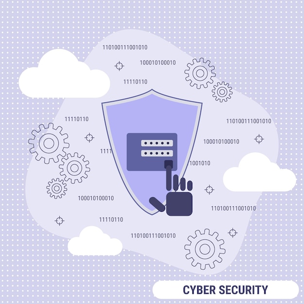 Vettore illustrazione di concetto di vettore di stile di design piatto di sicurezza informatica