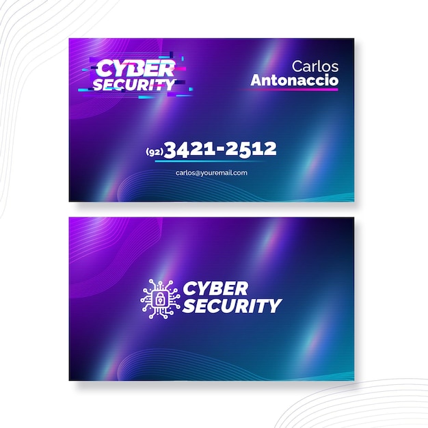 Cyber security horizontal business card