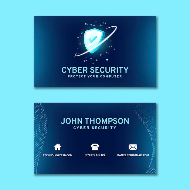 Cyber security horizontal business card