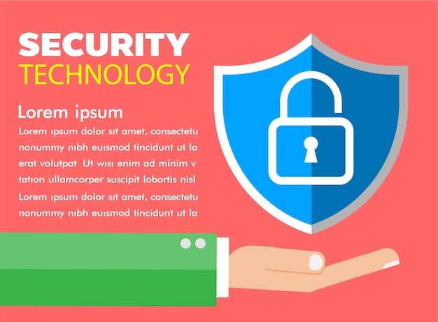 Cyber security infographic on hand