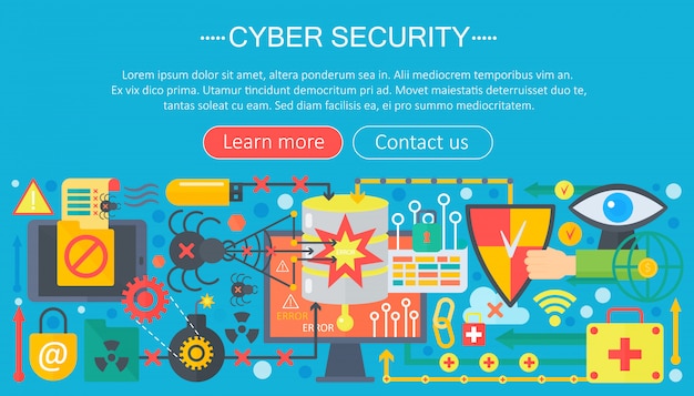 Cyber security infographics sjabloon concept