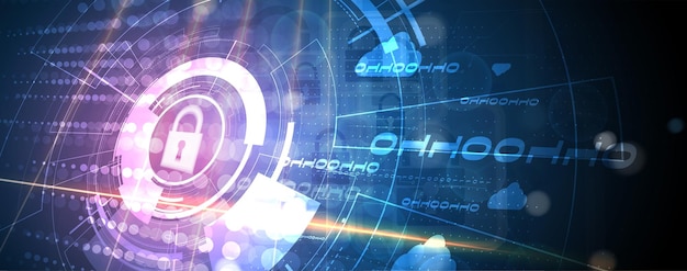 cyber security and information or network protection future technology web services for business and internet project