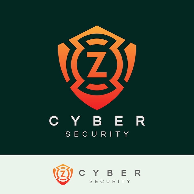 Vettore cyber ​​security iniziale lettera z logo design