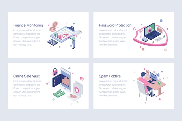 Cyber Security isometric Vectors Pack