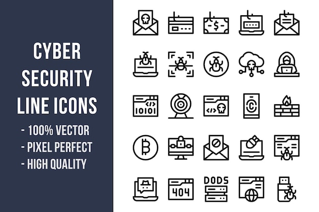 Cyber Security Line Icons