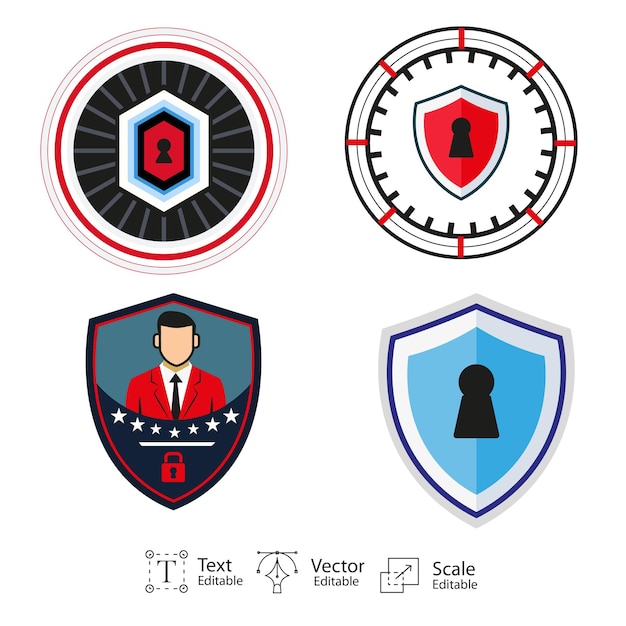 Cyber security logo concept vector design