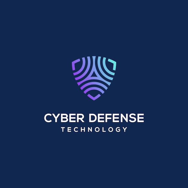 Vettore logo design cyber security