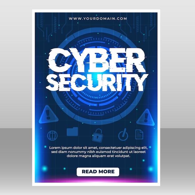 Vector cyber security poster template