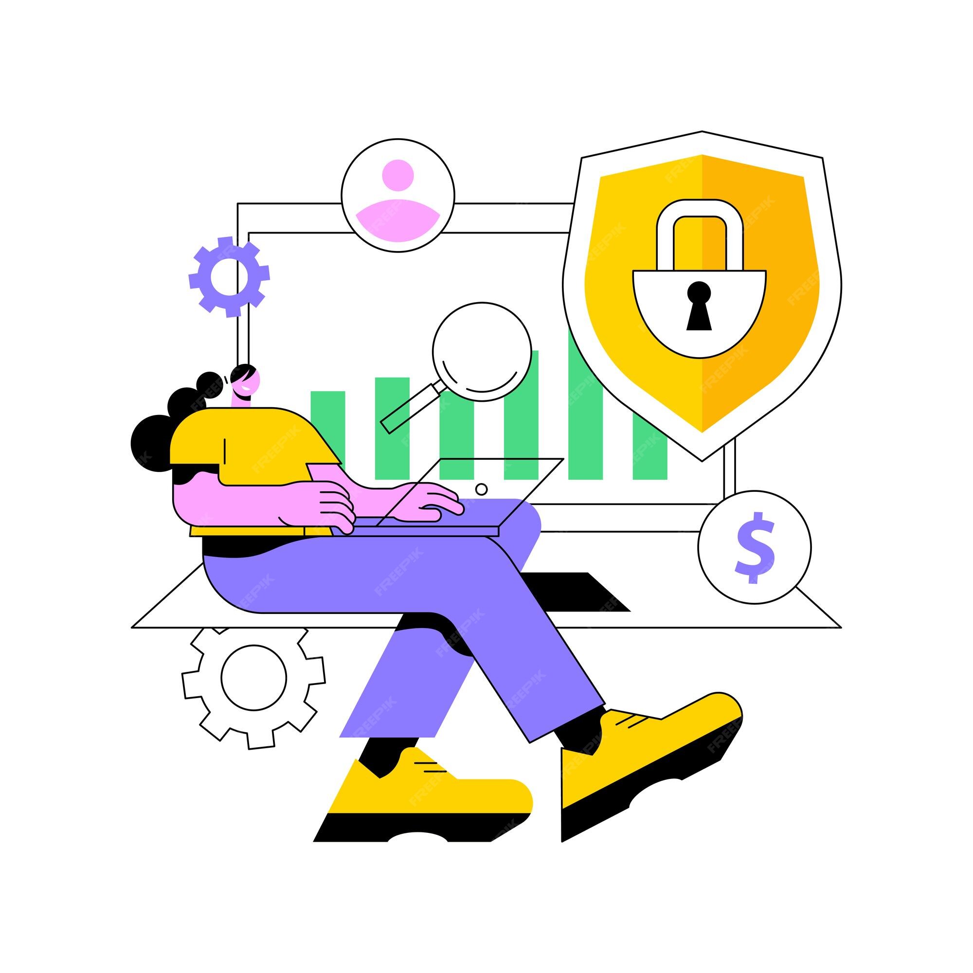 Premium Vector | Cyber security risk management abstract concept vector