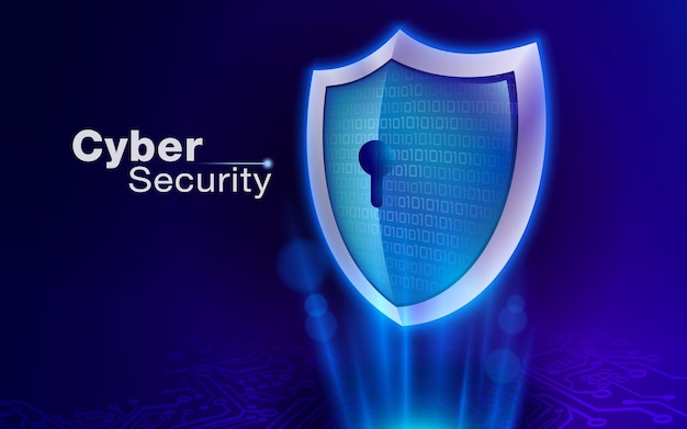 사이버 보안 방패 보호 개념 정보 또는 네트워크 온라인 뱅킹