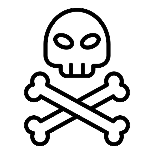 Vector cyber security skull icon outline vector stop fraud secure key