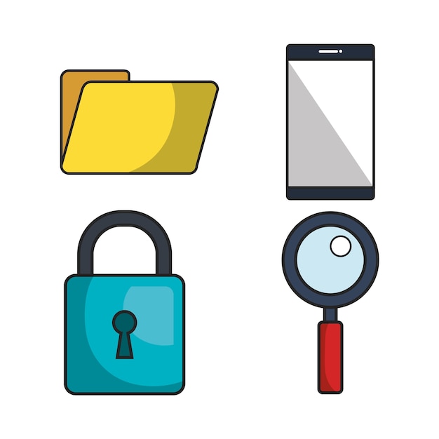 Cyber security system icon vector illustration design