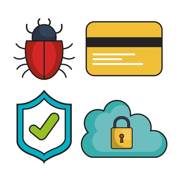 cyber security system icon vector illustration design