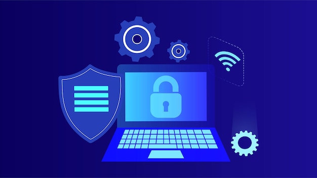 Cyber Security Technology Background Art Vector Design