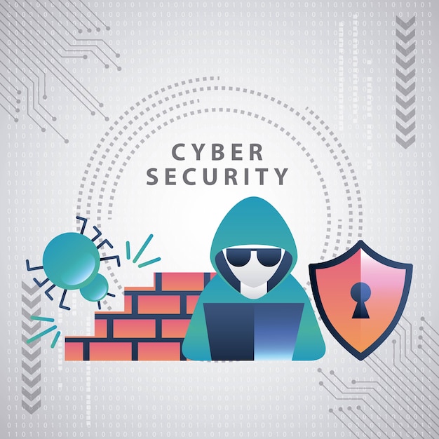 Protezione di cyber sicurezza tecnologia hacker protezione di virus ragno colorato firewall firewall